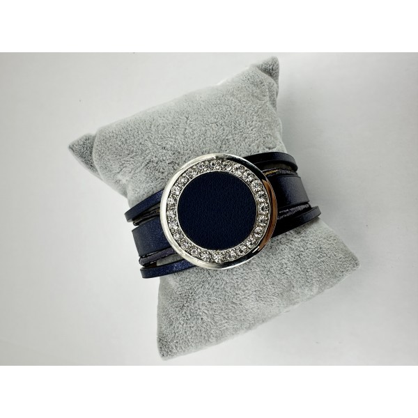 Lacivert Yuvarlak Taşlı Bileklik